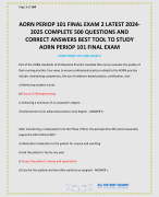 AORN PERIOP 101 FINAL EXAM 2 LATEST 2024-2025 COMPLETE 500 QUESTIONS AND CORRECT ANSWERS BEST TOOL TO STUDY AORN PERIOP 101 FINAL EXAM
