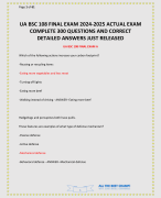 UA BSC 108 FINAL EXAM 2024-2025 ACTUAL EXAM COMPLETE 300 QUESTIONS AND CORRECT DETAILED ANSWERS JUST RELEASED