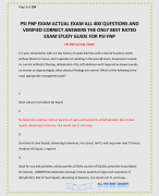 PSI FNP EXAM ACTUAL EXAM ALL 400 QUESTIONS AND VERIFIED CORRECT ANSWERS THE ONLY BEST RATED EXAM STUDY GUIDE FOR PSI FNP