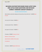 NCCAOM ACUPUNCTURE BOARD EXAM LATEST 2024-2025 ACTUA EXAM QUESTIONS AND DETAILED CORRECT ANSWERS ALREADY GRADED A+