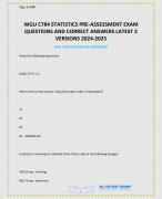 WGU C784 STATISTICS PRE-ASSESSMENT EXAM QUESTIONS AND CORRECT ANSWERS LATEST 2 VERSIONS 2024-2025