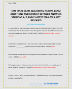 EMT FINAL EXAM JBLEARNING ACTUAL EXAM QUESTIONS AND CORRECT DETAILED ANSWERS VERSIONS A, B AND C LATEST 2024-2025 JUST RELEASED