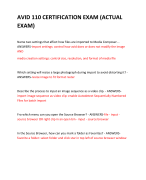 AVID 110 CERTIFICATION EXAM (ACTUAL EXAM) 2024 QUESTIONS AND ANSWERS