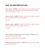 APHY-101 MIDTERM (ACTUAL)2024 QUESTIONS AND ANSWERS