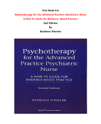 Test Bank For Psychotherapy for the Advanced Practice Psychiatric Nurse A How-To Guide for Evidence- Based Practice 2nd Edition By Kathleen Wheeler |All Chapters, Complete Q & A, Latest 2024|