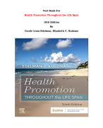 Test Bank For Health Promotion Throughout the Life Span   10th Edition By Carole Lium Edelman, Elizabeth C. Kudzma |All Chapters, Complete Q & A, Latest 2024|