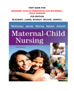 TEST BANK FOR MCKINNEY EVOLVE RESOURCES FOR MATERNAL-CHILD NURSING 5TH EDITION MCKINNEY, JAMES, MURRAY, NELSON, ASHWILL |All Chapters, Complete Q & A, Latest 2024|