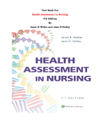 Test Bank For Health Assessment in Nursing 7th Edition By Janet R Weber and Jane H Kelley |All Chapters, Complete Q & A, Latest 2024|