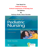 Test Bank For Pediatric Nursing Critical Components of Nursing Care 3rd Edition By Kathryn Rudd, Diane Kocisko |All Chapters, Complete Q & A, Latest 2024|