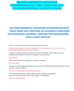 WALDEN UNIVERSITY ADVANCED PATHOPHYSIOLOGY FINAL EXAM 2024-2025 STUDYING MATERIAL | LATEST UPDATE