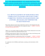 CLC 059 MANAGEMENT OF SUBCONTRACTING COMPLIANCE EXAM NEW UPDATED VERSION 2024-2025 BEST STUDYING MATERIAL WITH VERIFIED ANSWES.