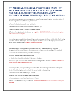 ATI MEDICAL-SURGICAL PROCTORED EXAM / ATI  PROCTORED 2024-2025 ACTUAL EXAM QUESTIONS  AND WELL ELABORATED ANSWERS) A NEW  UPDATED VERSION 2024-2025 | ALREADY GRADED A+