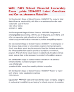 WGU D023 School Financial Leadership Exam Update 2024-2025 Latest Questions  and Correct Answers Rated A+ | Verified WGU D023 School Financial Leadership Exam ActualUpdate 2024-2025 Quiz with Accurate Solutions Aranking Allpassl'