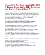 Content 206 Test Exam Update 2024-2025  | Content Exam Latest 2024 Questions  and Correct Answers Rated A+ | Verified Content 206 Exam ActualUpdate 2024-2025  Quiz with Accurate Solutions Aranking Allpassl'