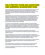PALS PRETEST EXAM 2024 QUESTIONS  AND ANSWERS| GUARANTEED PASS