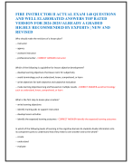 FIRE INSTRUCTOR II ACTUAL EXAM 140 QUESTIONS  AND WELL ELABORATED ANSWERS TOP RATED  VERSION FOR 202