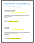 NCCHC-CCHP ACTUAL EXAM 80 QUESTIONS AND  WELL ELABORATED ANSWERS TOP RATED VERSION  FOR 2024-2025 ALREADY A GRADED