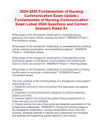 2024-2025 Fundamentals of Nursing  Communication Exam Update |  Fundamentals of Nursing Communication  Exam Latest 2024 Questions and Correct  Answers Rated A+ | Verified 2024-2025 Fundamentals of Nursing  Communication ExamUpdateLatest Quiz with Accurate Solutions Aranking Allpassl'