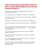 LRA 213 Final Exam 2024-2025 | LRA 213  Exam Latest 2024 Questions and Correct  Answers Rated A+ | Verified LRA 213 ActualUpdate Exam 2024-2025 Quiz with Accurate Solutions Aranking Allpassl'