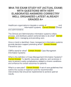 MHA 705 EXAM STUDY KIT (ACTUAL EXAM)  WITH QUESTIONS WITH VERY  ELABORATED ANSWERS CORRECTRY  WELL ORGANIZED LATEST ALREADY  GRADED A+