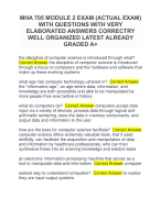 MHA 705 MODULE 2 EXAM (ACTUAL EXAM)  WITH QUESTIONS WITH VERY  ELABORATED ANSWERS CORRECTRY  WELL ORGANIZED LATEST ALREADY  GRADED A+