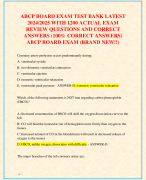 ABCP BOARD EXAM TEST BANK LATEST  2024/2025 WITH 1200 ACTUAL EXAM  REVIEW QUESTIONS AND CORRECT  ANS