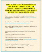 EFDA BOARD EXAM 2024 LATEST WITH  400+ REAL EXAM QUESTIONS AND  CORRECT ANSWERS (100% CORRECT  VERIFIED ANSWERS) EFDA EXAM 2024/2025  NEWEST TEST BANK (BRAND NEW!)