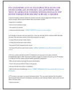 PTA LICENSURE ACTUAL EXAM,PRACTICE EXAM AND  STUDY GUIDE(ALL IN ONE SET) ALL QUESTIONS AND  WELL ELABORATED ANSWERS WITH RATIONALES TOP  RATED VERSION FOR 2024-2025 ALREADY A GRADED 