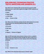 NHA NOW EKG TECHNICIAN PRACTICE TEST/91 QUESTIONS AND ANSWERS (A+)