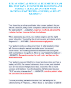 RELIAS MEDICAL SURGICAL TELEMETRY EXAM  2024 TEST BANK COMPLETE 180 QUESTIONS AND  CORRECT DETAILED ANSWERS WITH  RATIONALES (VERIFIED ANSWERS) |ALREADY  GRADED A+