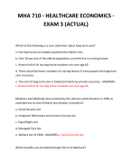 MHA 710 - HEALTHCARE ECONOMICS - EXAM 3 (ACTUAL) 2024 QUESTIONS AND ANSWERS