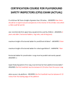 CERTIFICATION COURSE FOR PLAYGROUND SAFETY INSPECTORS (CPSI) EXAM (ACTUAL) 2024 QUESTIONS AND ANSWERS