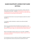 GUAM CHAUFFEUR'S LICENSE STUDY GUIDE (ACTUAL) 2024 QUESTIONS AND ANSWERS