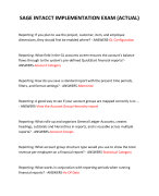 SAGE INTACCT IMPLEMENTATION EXAM (ACTUAL)  2024 QUESTIONS AND ANSWERS