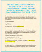 2024 HESI OB MATERNITY PRACTICE  EXAM WITH 150 ACTUAL EXAM  QUESTIONS AND CORRECT ANSWERS  GRADED A+/ OB HESI MATERNITY REAL  EXAM 2024/2025 PREP TEST BANK (NEW!!)