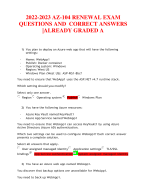 2022-2023 AZ-104 RENEWAL EXAM   QUESTIONS AND  CORRECT ANSWERS  |ALREADY GRADED A