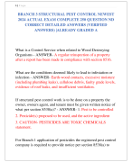 BRANCH 3 STRUCTURAL PEST CONTROL NEWEST  2024 ACTUAL EXAM COMPLETE 250 QUESTION ND  CORRECT DETAILED ANSWERS (VERIFIED  ANSWERS) |ALREADY GRADED A