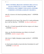 PEST CONTROL BRANCH 2 NEWEST 2024 ACTUAL  EXAM COMPLETE 2 LATEST VERSIONS 300  QUESTIONS AND CORRECT DETAILED ANSWERS  (VERIFIED ANSWERS) |ALREADY GRADED A