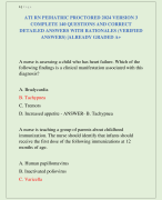 ATI RN PEDIATRIC PROCTORED 2024 VERSION 3  COMPLETE 140 QUESTIONS AND CORRECT  DETAILED ANSWERS WITH RATIONALES (VERIFIED  ANSWERS) |ALREADY GRADED A+