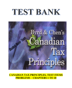 CANADIAN TAX PRINCIPLES, TEST ITEMS  PROBLEMS