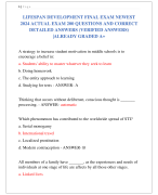 LIFESPAN DEVELOPMENT FINAL EXAM NEWEST  2024 ACTUAL EXAM 200 QUESTIONS AND CORRECT  DETAILED ANSWERS (VERIFIED ANSWERS) |ALREADY GRADED A+