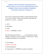 LIFESPAN DEVELOPMENT MIDTERM EXAM  NEWEST 2024 ACTUAL EXAM 200 QUESTIONS AND  CORRECT DETAILED ANSWERS (VERIFIED  ANSWERS) |ALREADY GRADED A+