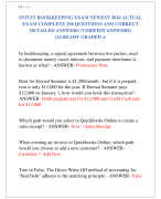 INTUIT BOOKKEEPING EXAM NEWEST 2024 ACTUAL  EXAM COMPLETE 250 QUESTIONS AND CORRECT  DETAILED ANSWERS (VERIFIED ANSWERS) |ALREADY GRADED A