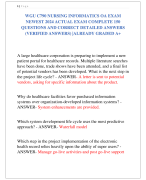 WGU C790 NURSING INFORMATICS OA EXAM  NEWEST 2024 ACTUAL EXAM COMPLETE 150  QUESTIONS AND CORRECT DETAILED ANSWERS  (VERIFIED ANSWERS) |ALREADY GRADED A+