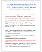 ATI RN LEADERSHIP PROCTORED NEWEST 2024 ACTUAL  EXAM TEST BANK COMPLETE 150 QUESTIONS AND  CORRECT DETAILED ANSWERS WITH NGN QUESTIONS  (VERIFIED ANSWERS) |ALREADY GRADED A+