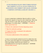 ATI RN PHARMACOLOGY PROCTORED NEWEST  2024 VERSION 3 ACTUAL EXAM COMPLETE 70  QUESTIONS AND CORRECT DETAILED ANSWERS  (VERIFIED ANSWERS) |ALREADY GRADED A+