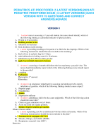 PEDIATRICS ATI PROCTORED (5 LATEST VERSIONS)2023/ATI  PEDIATRIC PROCTORED EXAM ( 5 LATEST VERSIONS )EACH  VERSION WITH 70 QUESTIONS AND CORRECT  ANSWERS|AGRADE 