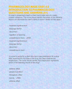 PHARMACOLOGY MADE EASY 4.0 INTRODUCTION TO PHARMACOLOGY/ QUESTIONS AND ANSWERS (A+)