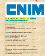 CNIM Frequent Miss Latest 2023-2024 /Questions With Complete Solutions Rated (A+)