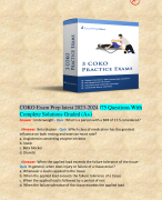 COKO Exam Prep latest 2023-2024 /75 Questions With Complete Solutions Graded (A+)